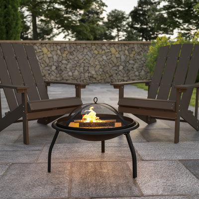 Andover Mills™ Claar Round Outdoor Portable Wood Burning